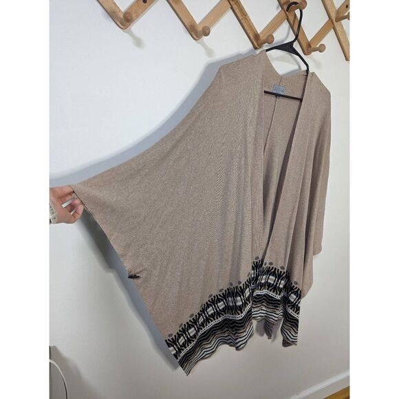 Joseph A Women's Neutral Patterned Kimono Sweater - One Size - Picture 2 of 8